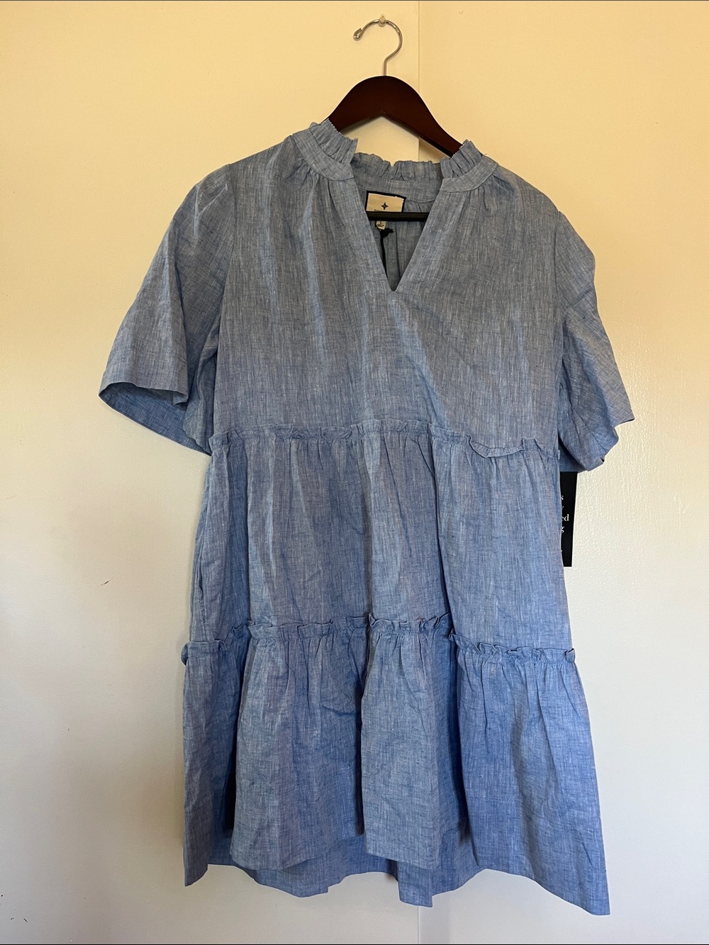 NWT Tuckernuck Light Wash Chambray Tiered Dress - Picture 1 of 6